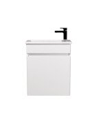 Тумба подвесная Мойдодыр Vela 50-А с раковиной Piccolo ДСП/МДФ белый глянец 00-0009271