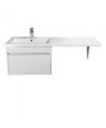 Тумба підвісна Мийдодір Wing 60-А-W з раковиною Rodeo L ДСП/МДФ білий глянець 00-0008340