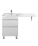 Тумба напольная Мойдодыр Wing 60-W с раковиной Rodeo L ДСП/МДФ белый глянец 00-0008279