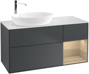 Тумба под раковину Villeroy & Boch Finion 120х50,1 см с подсветкой МДФ темно-синий матовый лак/стекло белое матовое G931PCHG