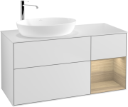 Тумба под раковину Villeroy & Boch Finion 120х50,1 см с подсветкой МДФ белый матовый лак/стекло белое матовое G931PCMT