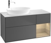 Тумба под раковину Villeroy & Boch Finion 120х50,1 см с подсветкой МДФ антрацит матовый лак/стекло белое матовое G931PCGK