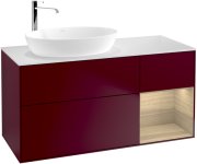 Тумба под раковину Villeroy & Boch Finion 120х50,1 см с подсветкой МДФ пион матовый лак/стекло белое матовое G931PCHB