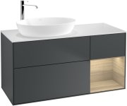 Тумба под раковину Villeroy & Boch Finion 120х50,1 см с подсветкой МДФ темно-синий матовый лак/стекло белое матовое G931PCHG