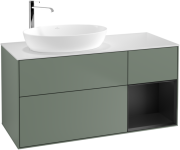 Тумба под раковину Villeroy & Boch Finion 120х50,1 см с подсветкой МДФ оливковый матовый лак/стекло белое матовое G931PDGM