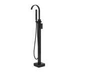 Смеситель для ванной Besco Modern II напольный с душевым гарнитуром черный матовый BW-MII-CZ
