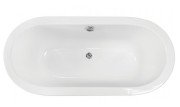 Ванна зі штучного каменю Besco Victoria 160х75 см із сифоном клік-клак хром санітарний композит білий глянсовий #WKV-160-WZ