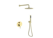 Душова система прихованого монтажу Besco Decco/Illusion II/Veo із змішувачем яскраве золото BP-DIII-JZ