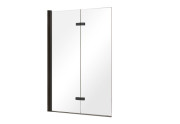 Шторка для ванни Besco Lumix 100х145 см чорний матовий/прозоре скло PLB-2S