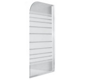 Шторка для ванни Besco Ambition 1 75х130 см хром/прозоре скло зі смугами PA-1S