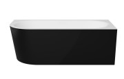 Ванна акриловая Besco Avita A-Line 170х75 см правосторонняя черный матовый/глянцевый белый #WAA-17AMPZS