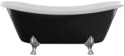 Ванна акриловая Besco Otylia 170х77 см черныйглянцевый/белый глянцевый/ножки хром #WKO-170-BWC