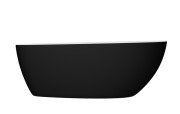 Ванна акрилова Besco Goya 142х62 см із сифоном клік-клак хром чорний глянсовий/глянсовий білий #WMD-140-GBW