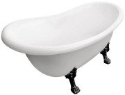 Ванна акрилова Besco Otylia 170х77 см глянсовий білий/чорні матові ніжки OT-170-CZ-O