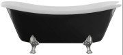Ванна акрилова Besco Otylia 170х77 см чорний глянсовий/білий глянсовий/ніжки хром #WKO-170-BWC