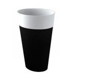 Раковина для ванної Besco Uniqa 32х46х84 см Mineral DuraBe чорний глянсовий/білий глянсовий #UMD-U-WBW