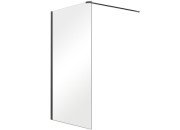 Душова перегородка Besco Aveo Walk in 140х195 см профіль чорний матовий/прозоре скло AVB-140-195C