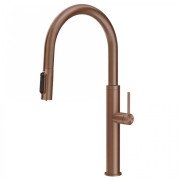 Смеситель для кухни Gessi Flessa под фильтр с выдвижной лейкой медь брашированная 60822#708