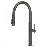 Змішувач для кухні Gessi Meccanica під фільтр із висувною лійкою чорний метал брашований 60824#707