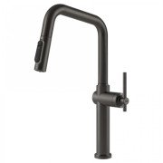 Змішувач для кухні Gessi Habito під фільтр із висувною лійкою чорний метал брашований 60852#707