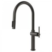 Змішувач для кухні Gessi Habito під фільтр із висувною лійкою чорний метал брашований 60872#707