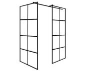 Душевая кабина Besco Excea Walk in 120х90 см профиль черный матовый/прозрачное стекло EXC-129-190B