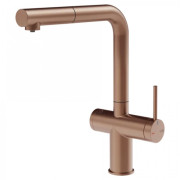 Смеситель для кухни Gessi Inedito под фильтр с выдвижной лейкой однорычажный медь брашированная 60572#708