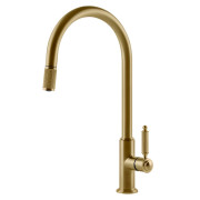 Смеситель для кухни Gessi Venti20 с выдвижной лейкой однорычажный золото брашированное 60622#716