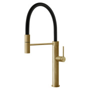 Смеситель для кухни Gessi Flessa с выдвижной лейкой латунь брашированная 60014#727