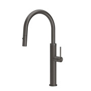 Смеситель для кухни Gessi Cesello с выдвижной лейкой черный металл брашированный 60026#707