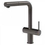 Смеситель для кухни Gessi Inedito под фильтр с выдвижной лейкой однорычажный черный металл брашированный 60572#707