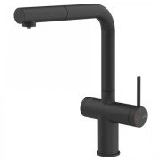 Смеситель для кухни Gessi Inedito под фильтр с выдвижной лейкой однорычажный матовый черный 60572#299