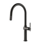 Смеситель для кухни Gessi Habito с выдвижной лейкой черный металл брашированный 60672#707