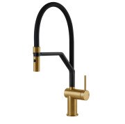 Смеситель для кухни Gessi Inedito с вытяжной лейкой золото брашированное 60429#716