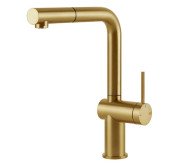 Смеситель для кухни Gessi Inedito с выдвижной лейкой золото брашированное 60433#716