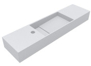 Раковина для ванної Miraggio Toni 85х22 см литий мармур Mirasoft Technology білий 8814592