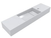 Раковина для ванної Miraggio Toni 85х22 см L мармур литий Miramarble білий 8814204