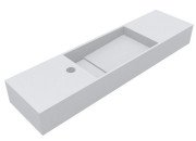 Раковина для ванної Miraggio Toni 85х22 см R мармур литий Miramarble білий матовий 8814194
