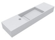 Раковина для ванної Miraggio Toni 85х22 см R мармур литий Mirasoft Technology білий 8814195