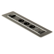 Блок розеток що обертається ASA Plastici Versaturn 3.0 3х220В+USB type А+С чорне скло 060.24F.00031