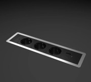 Вращающийся блок розеток ASA Plastici  Versaframe 3.0 3.0 3х220В+USB А+С алюминий 060.40F.00007