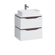 Тумба Sanwerk Alessa Air 60 см с раковиной Rapid МДФ белый/венге MV0000901