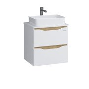 Тумба Sanwerk Liga Air 60 см із раковиною Rapid МДФ білий/месіна MV0000906