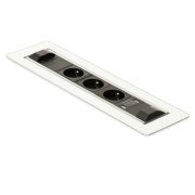 Вращающийся блок розеток ASA Plastici Versaturn 3.0 3х220В+USB А+С белое стекло 060.24F.00032