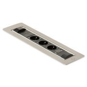 Блок розеток що обертається ASA Plastici Versaturn 3.0 3х220В+USB А+С нержавіюча сталь 060.24F.00033