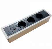 Блок розеток ASA Plastici Versaframe 3.0 3.0 3х220В+USB А+С білий 060.40F.00008