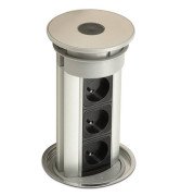 Выдвижной розеточный блок ASA Plastici VersaElite 3х220В+2xUSB А+А алюминий/черный 060.05F.00007