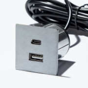 Мебельная USB-розетка ASA Plastici VersaPick USB 5V Type A+C нержавеющая сталь 060.29Z.00041