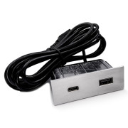 Мебельная USB-розетка ASA Plastici VersaPick USB 5V Type A+C нержавеющая сталь 060.29Z.00049