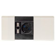 Вбудований модуль розеток ASA Plastici VersaPad 1x220В 2xUSB type А+А білий 060.08F.00001
